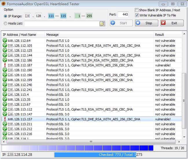 OpenSSL Heartbleed Multi Thread Check